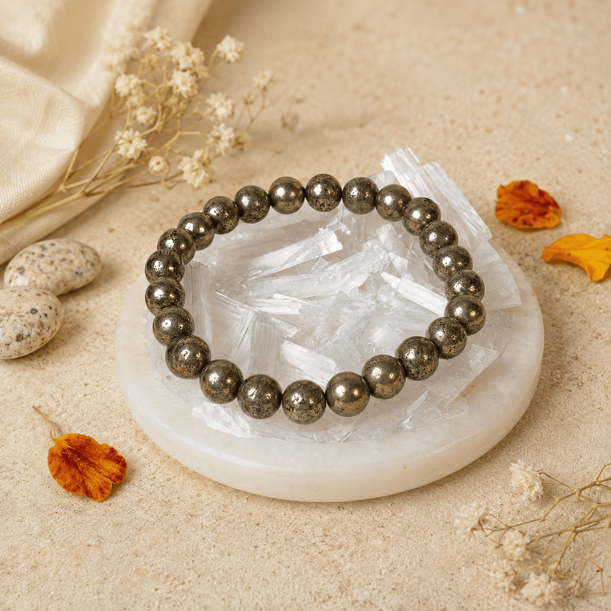 Wealth Magnet Raw Pyrite Bracelet