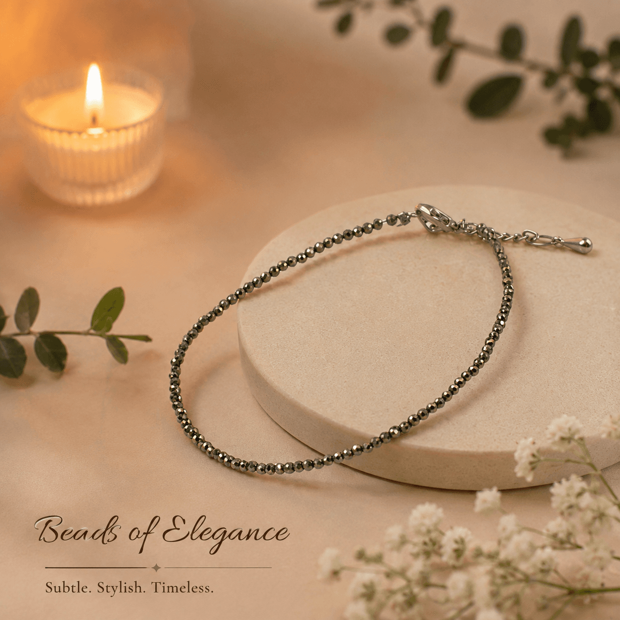 Empowering Raw Pyrite Anklet