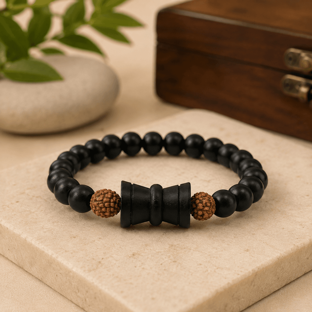 Rudraksha Karungali Peaceful Healing Bracelet 8mm