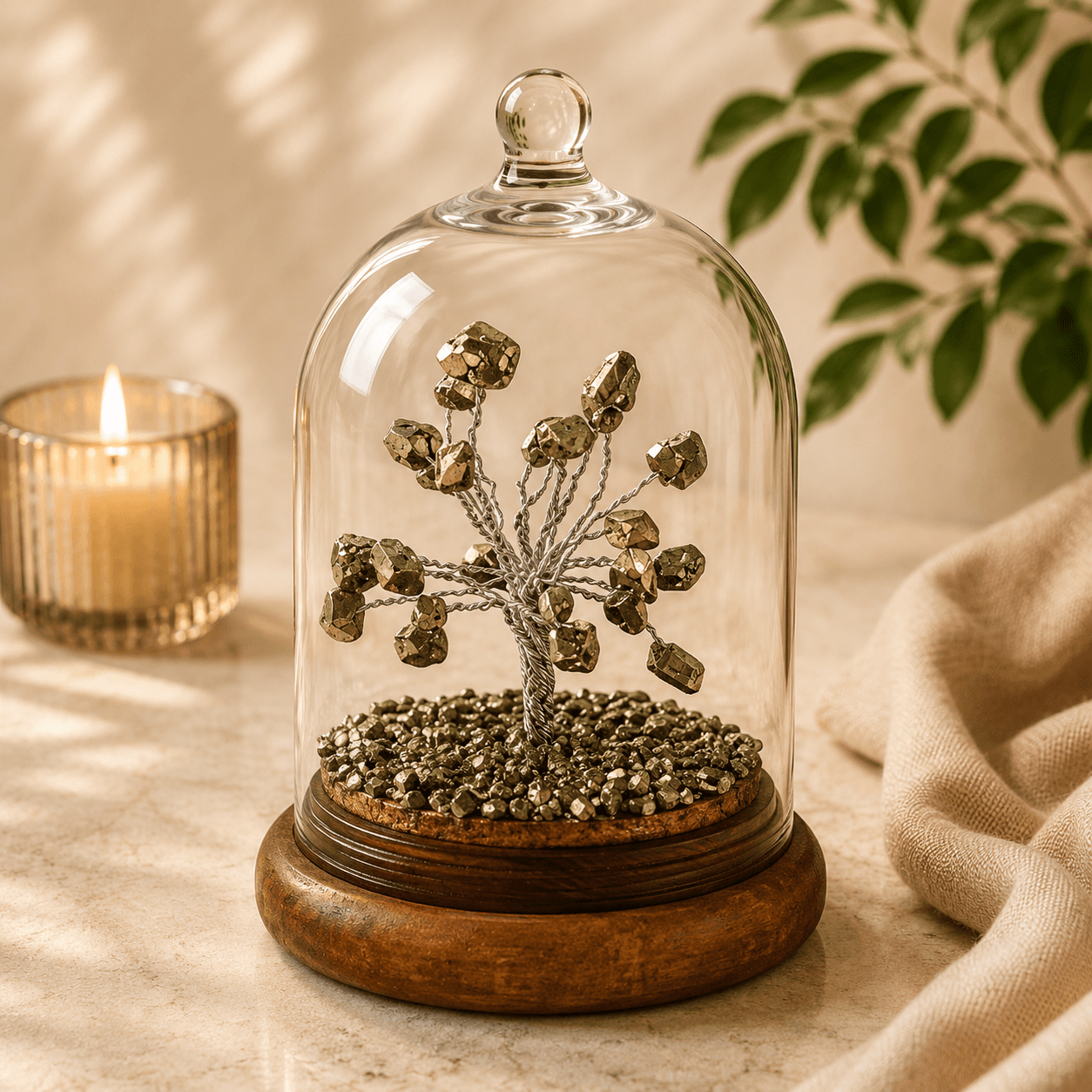 Wealth-Attracting Pyrite Dome Tree
