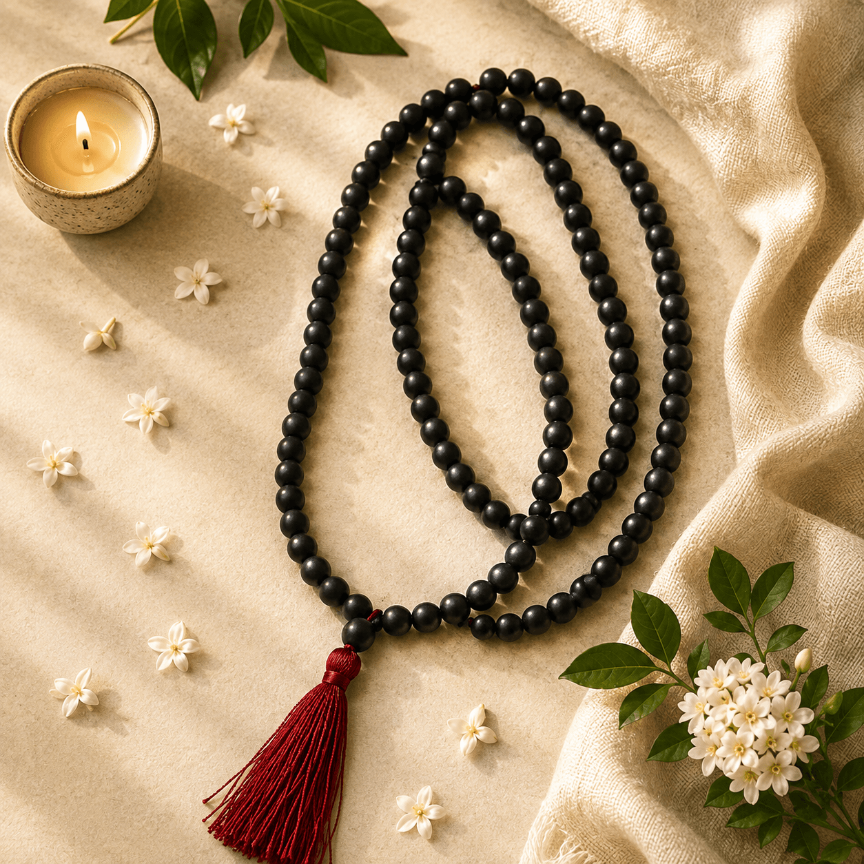 Karungali Malai 8mm – 108+1 Premium Ebony Wood Beads