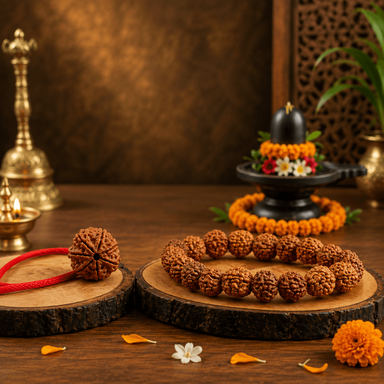 Divine Wealth Combo Featuring 7 Mukhi Rudraksha