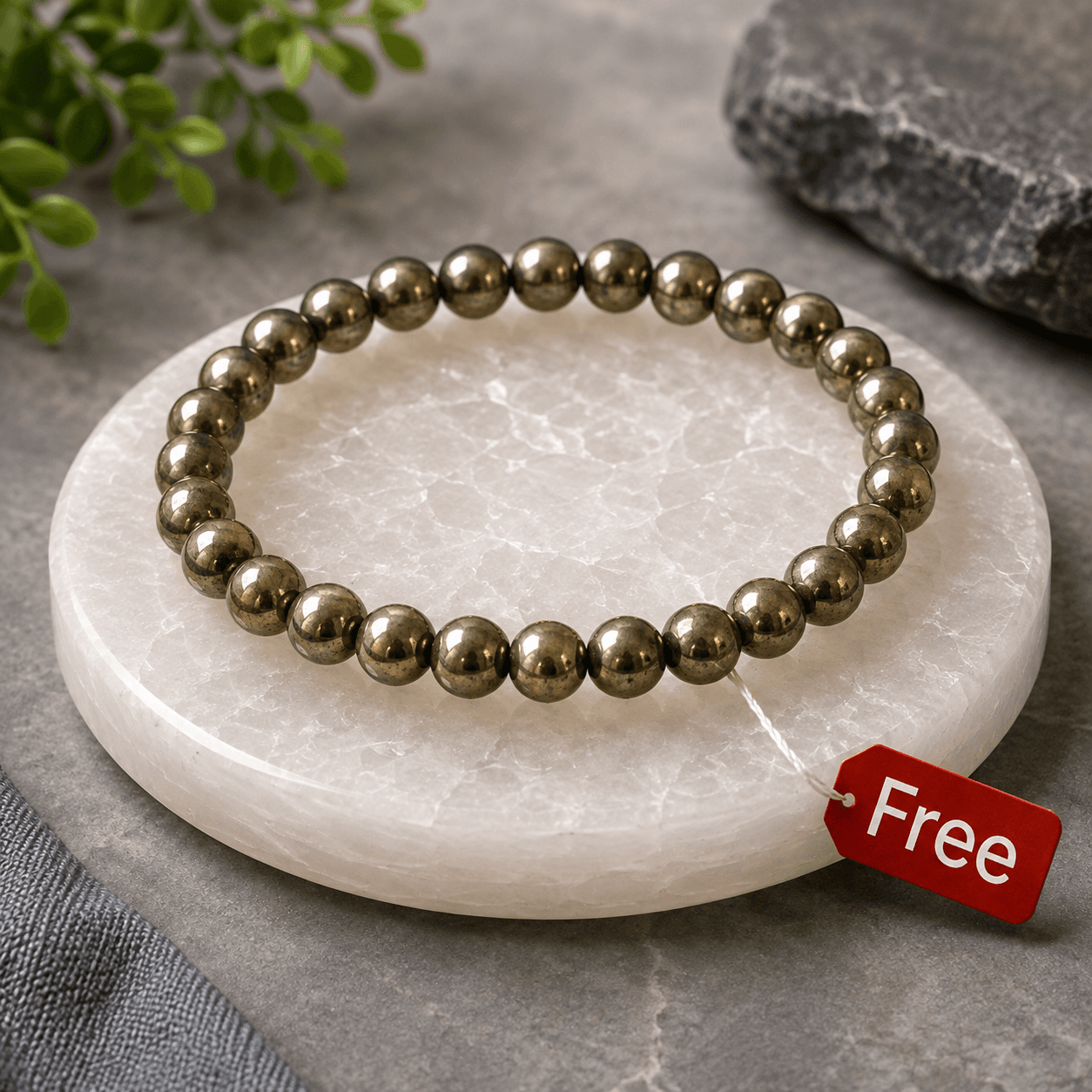 Genuine Raw Pyrite Bracelet for Women - 6mm Beads Included