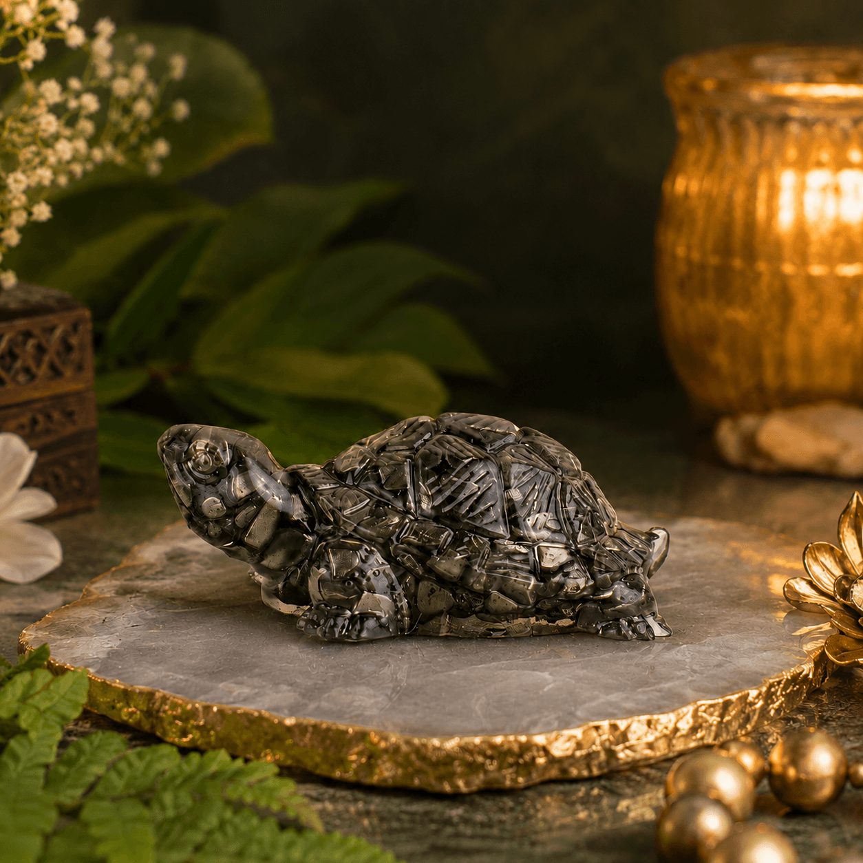 Vastu Wealth Tortoise in Pyrite