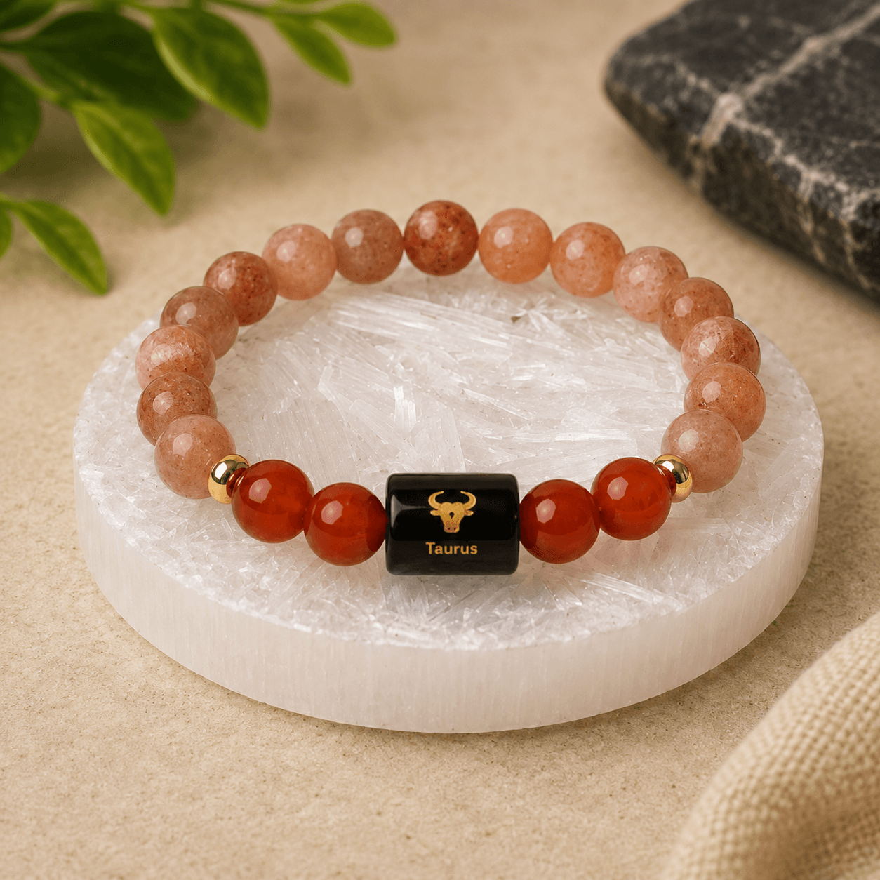 Taurus Zodiac Sunstone & Carnelian Empowerment Bracelet