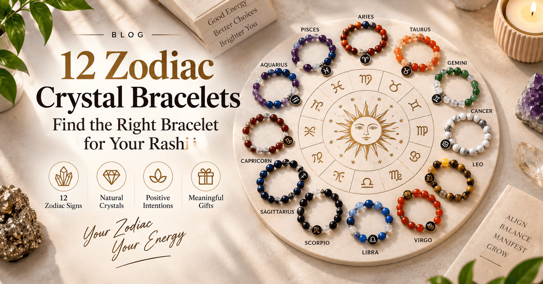 Zodiac Crystal Bracelets: Find Your Rashi Bracelet