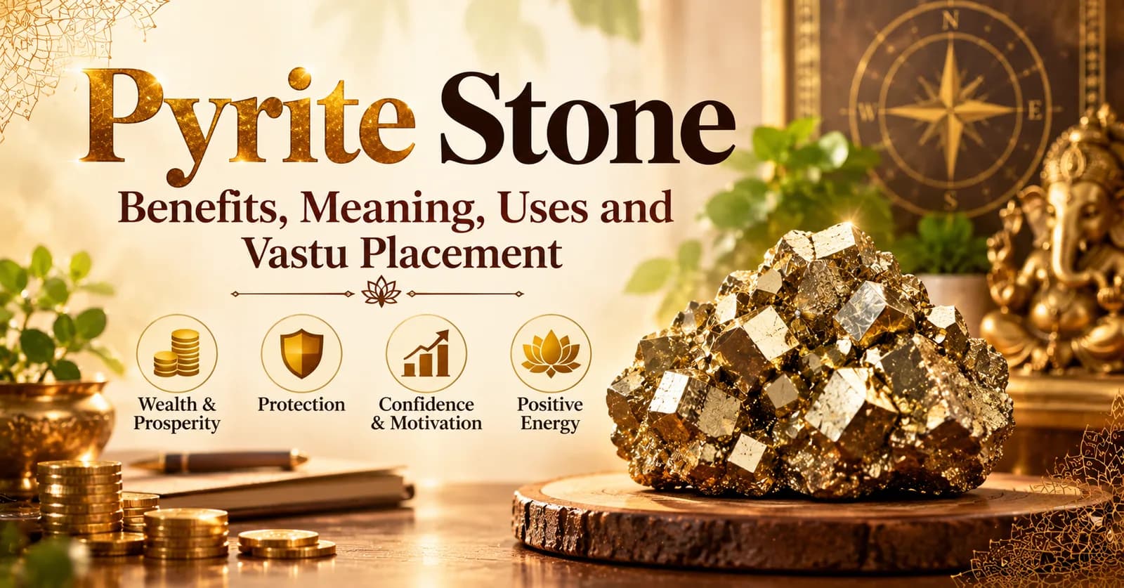 Pyrite Stone Benefits: Meaning, Uses & Traditional Vastu Placement