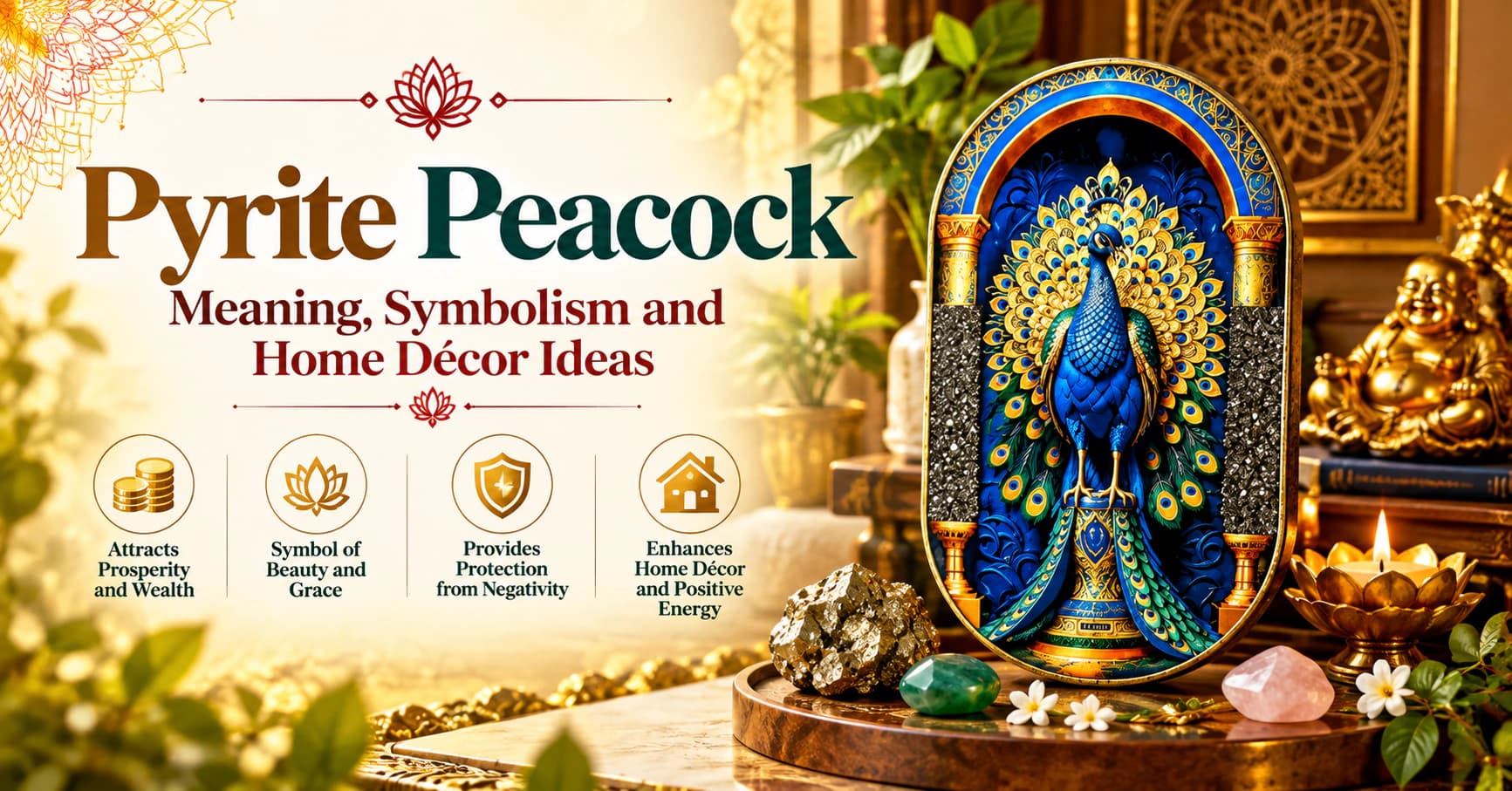 Pyrite Peacock: Traditional Symbolism, Meaning & Home Décor Ideas