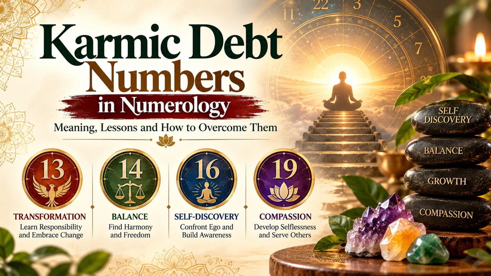 What Is a Karmic Debt Number in Numerology? Numbers 13, 14, 16 & 19 Explained