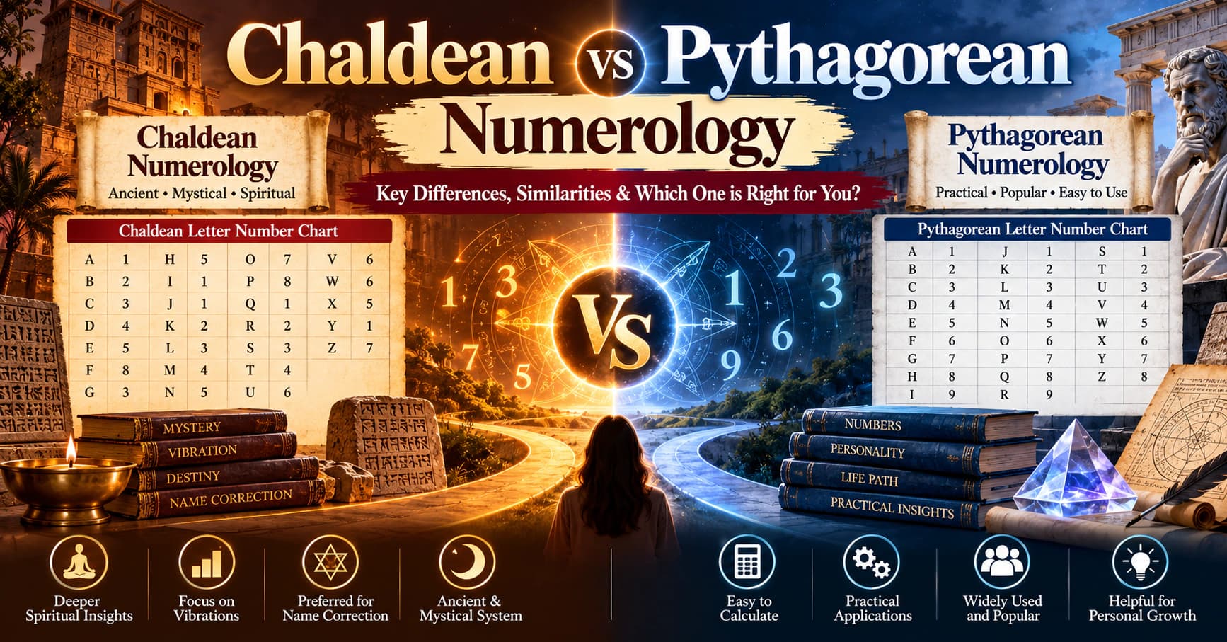 Chaldean vs Pythagorean Numerology: Methods, Differences & Uses