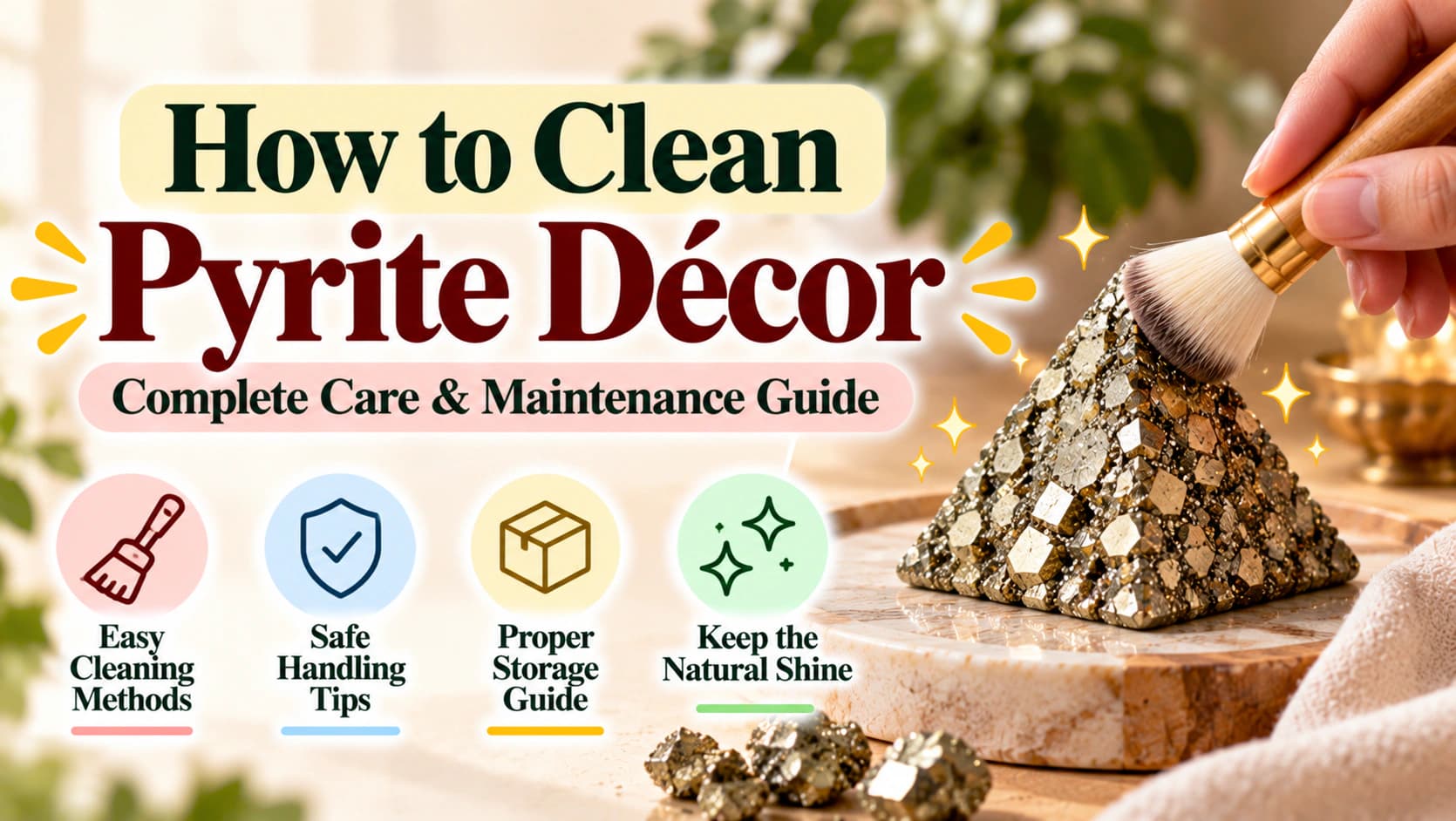How to Clean Pyrite Décor: Tips for Dusting, Handling & Storage