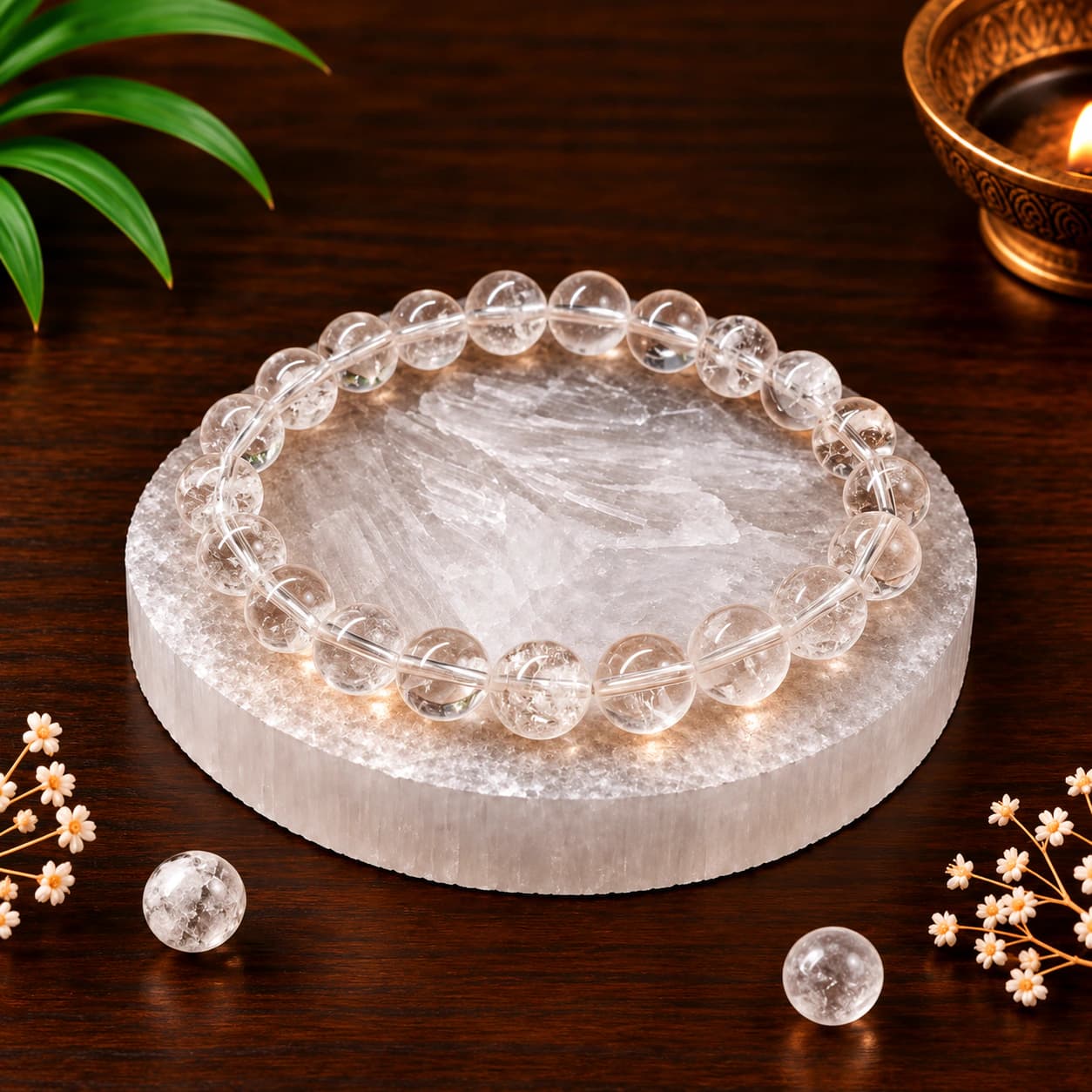 Clear Quartz Bracelet for Positive Energy and Clarity