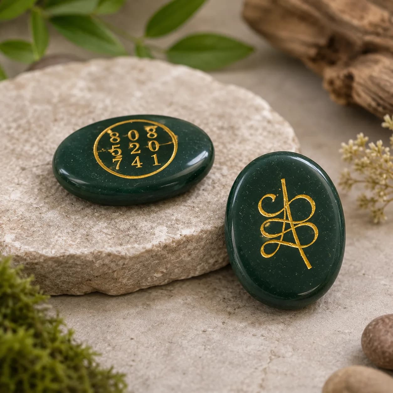 Green Jade Zibu Coin for Prosperity and Balance
